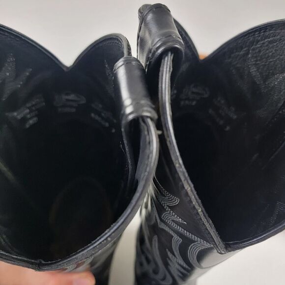 Justin Black Teju Lizard Exotic Skin Western Boots 9302 Women's Size 6.5 D USA - Picture 16 of 16